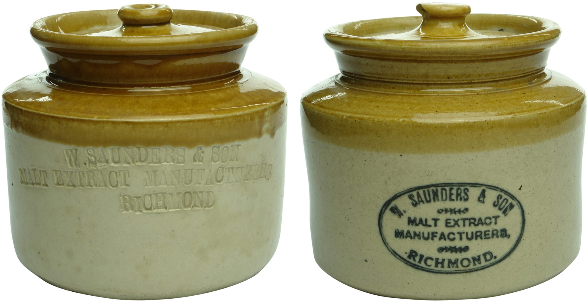 Saunders Richmond Malt Extract Stoneware Jars