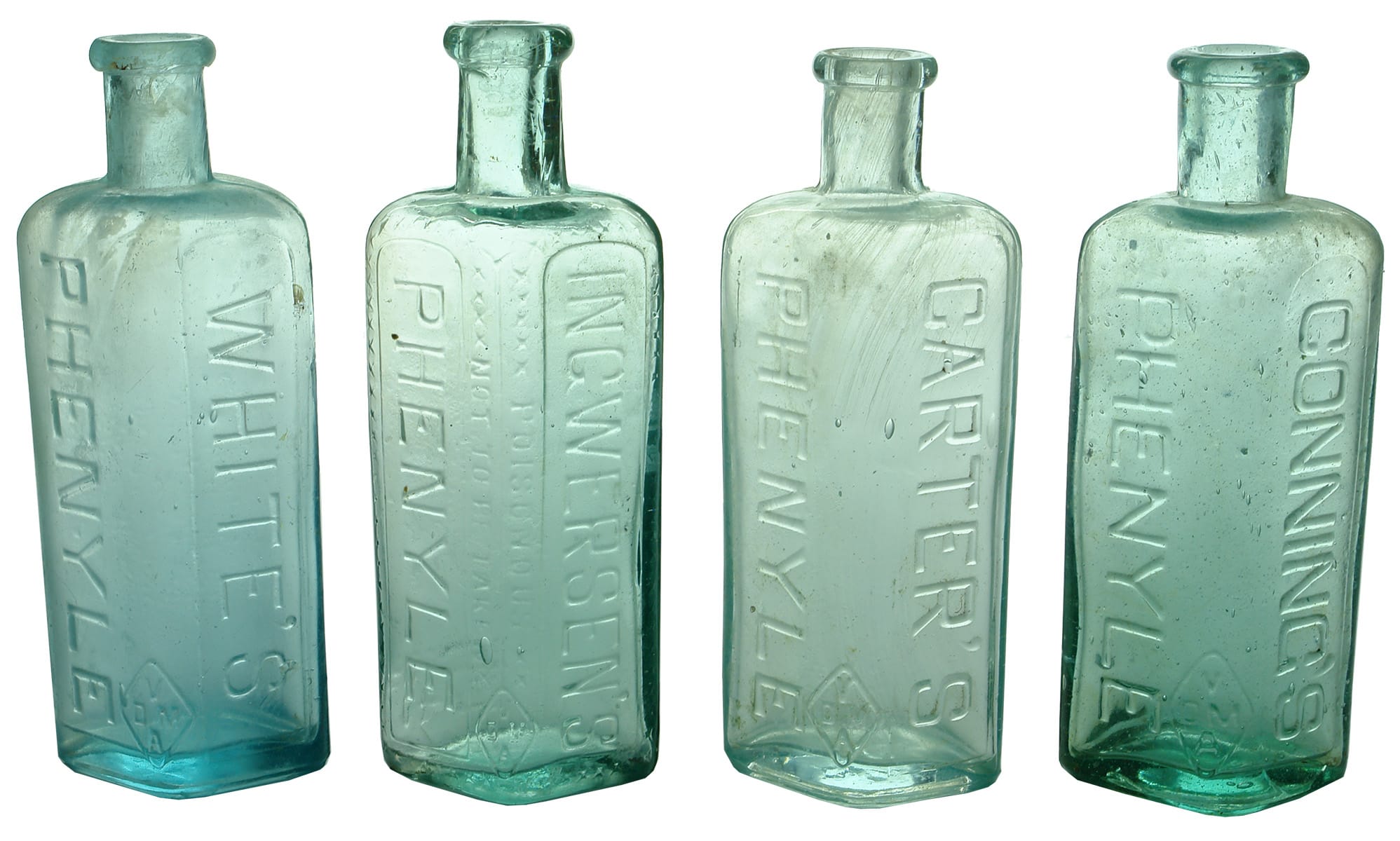 Antique Phenyle Poison Bottles