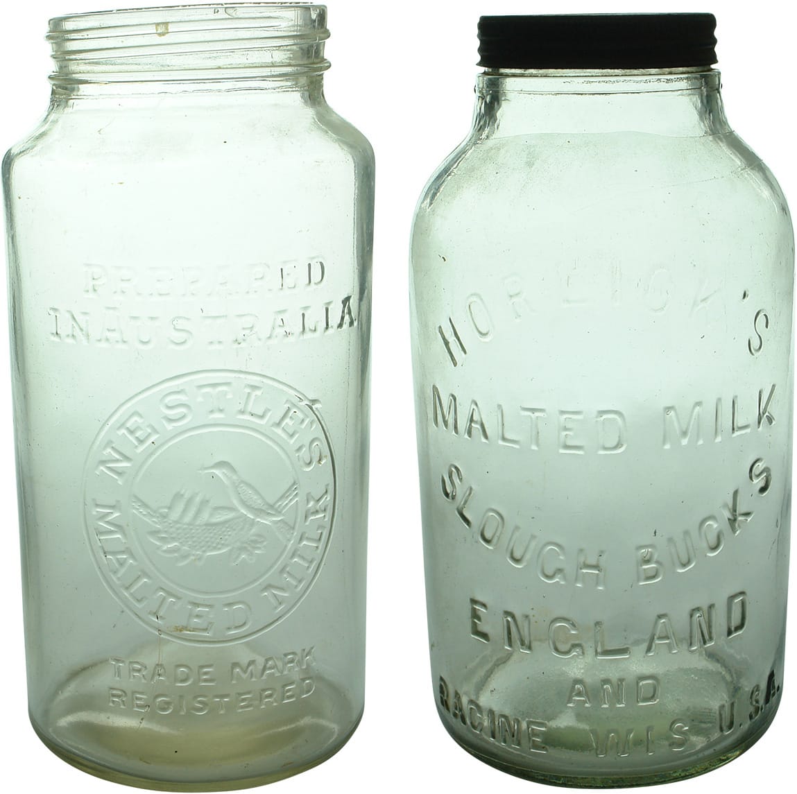 Nestle's Horlick's Malted Milk Glass Jars