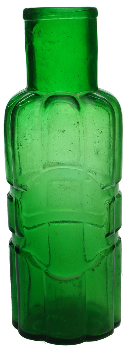 Green Glass Belt Shaped Pickle Jar