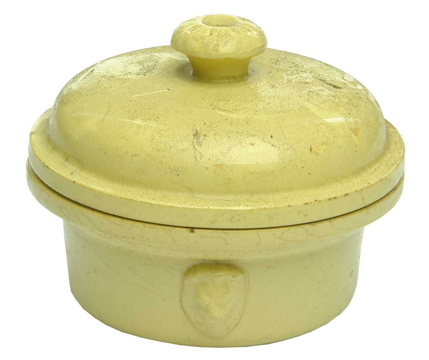 Yellow Glaze Ceramic French Mustard Pot