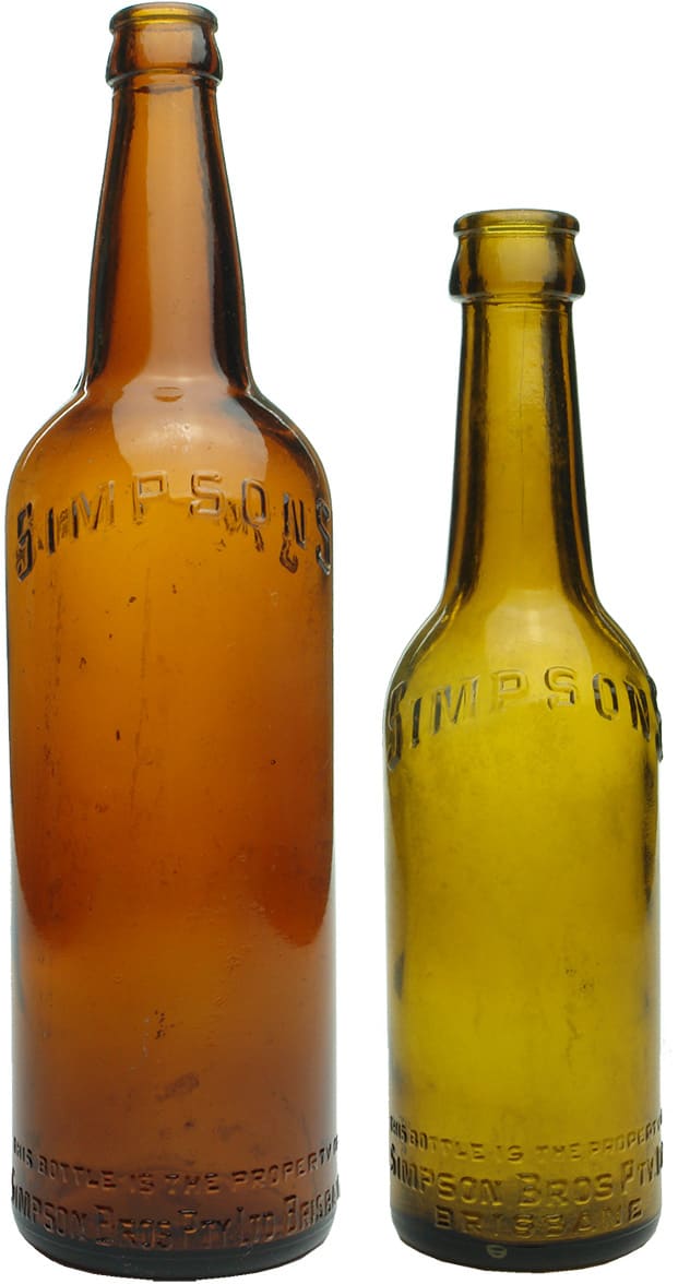 Simpson Bros Brisbane Vintage Bottles