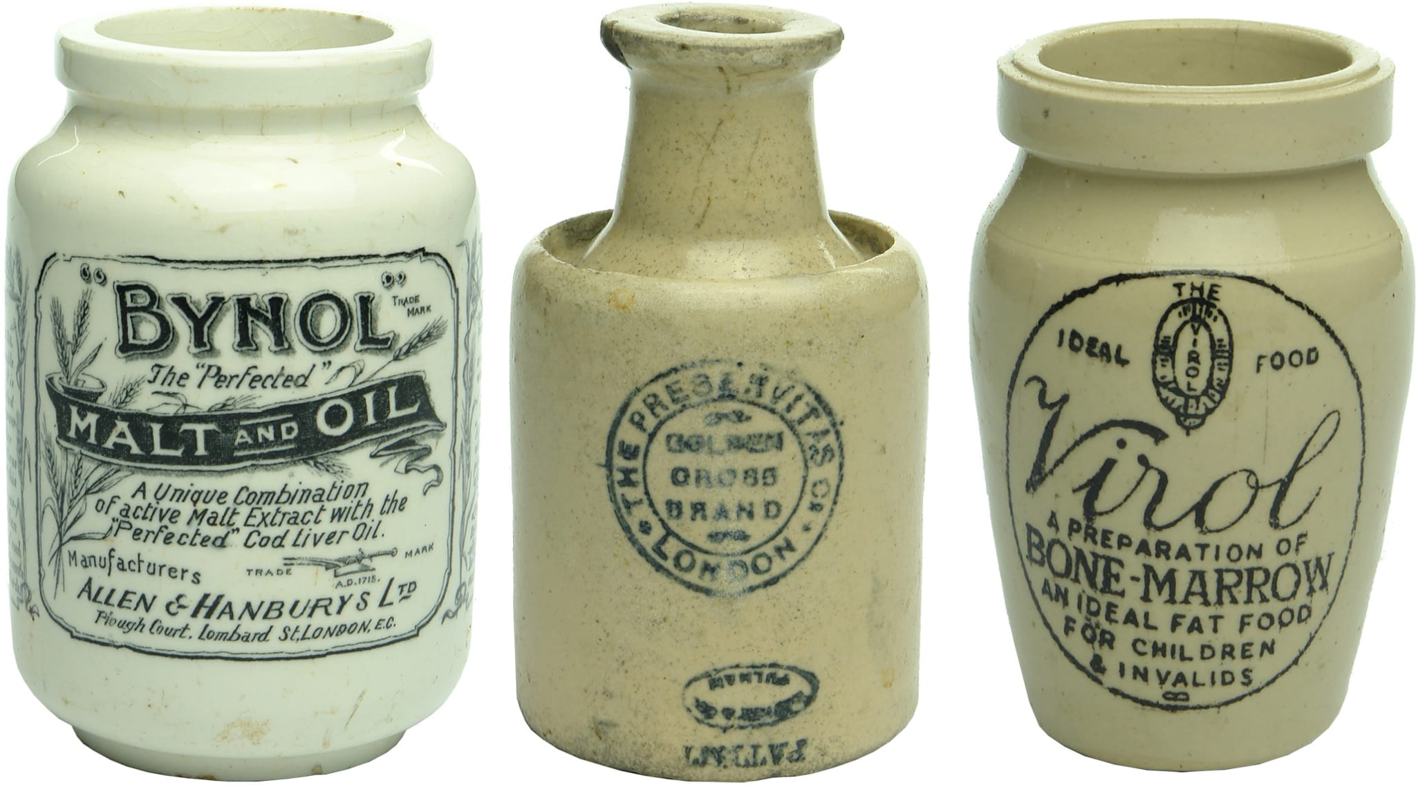 Antique Vintage Stoneware Food Jars