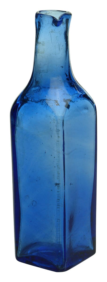 Cobalt Blue Square Glass Ink Bottle