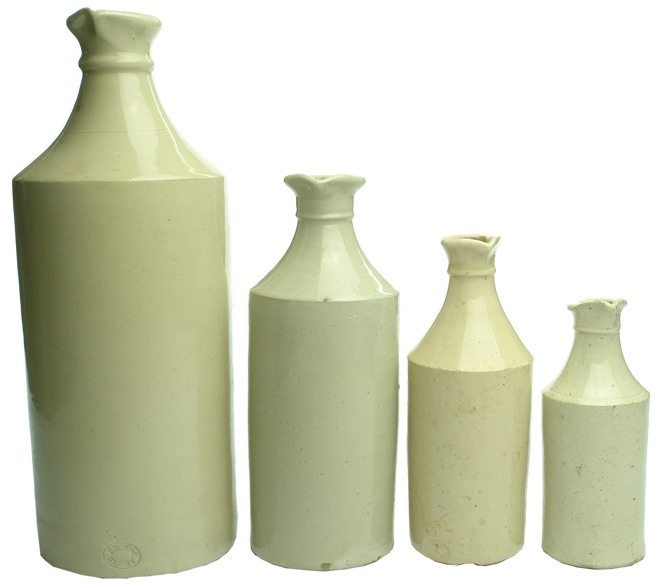 White Glazed Stoneware Ink Bottles