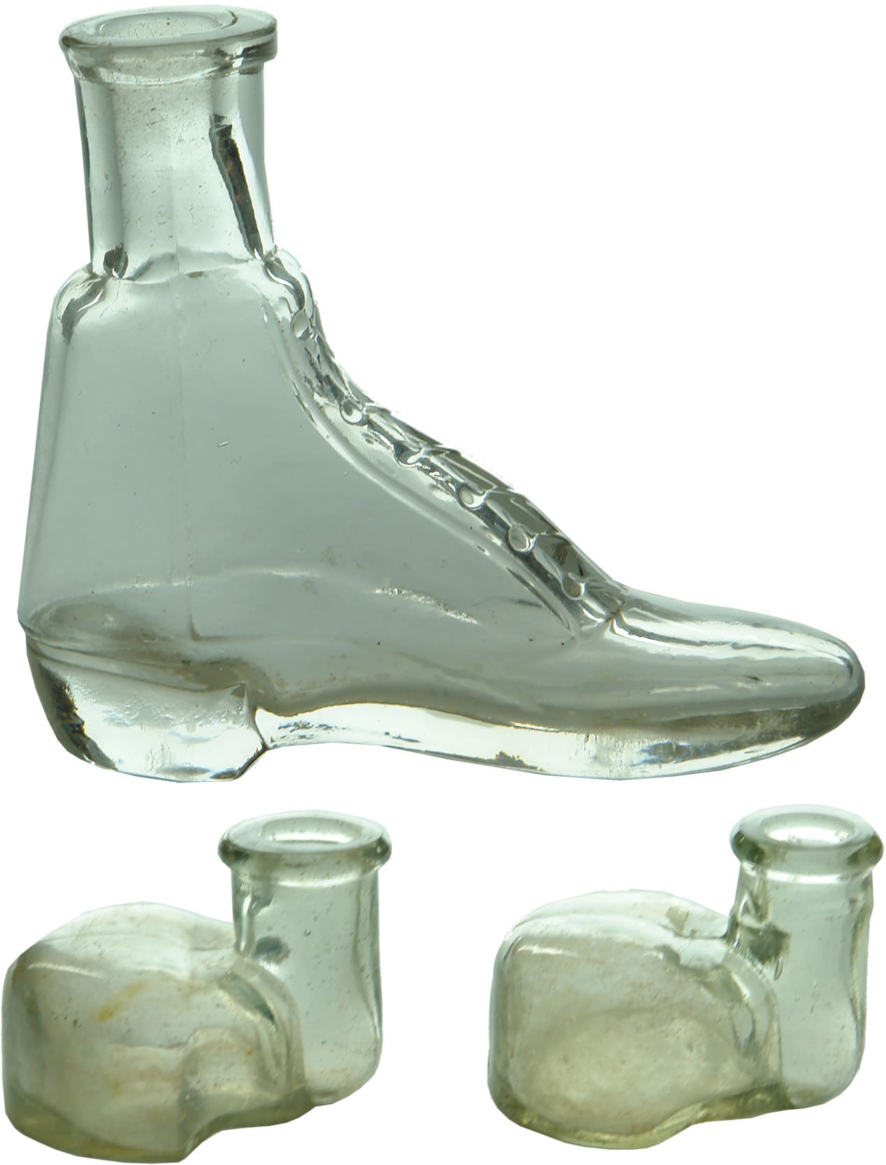 Clear Glass Figural Ink Bottles