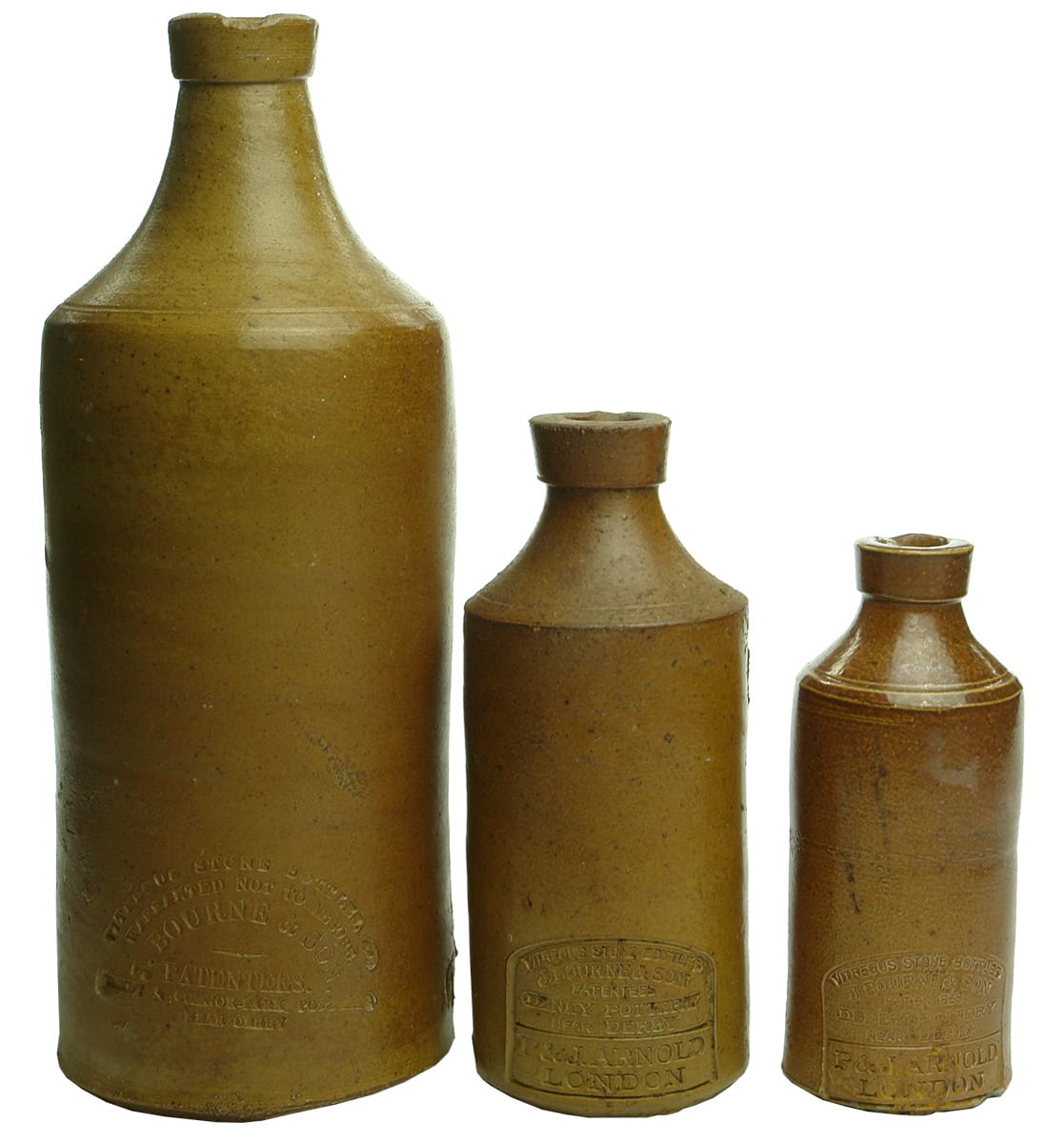 Bourne Arnold Impressed Stoneware Ink Bottles