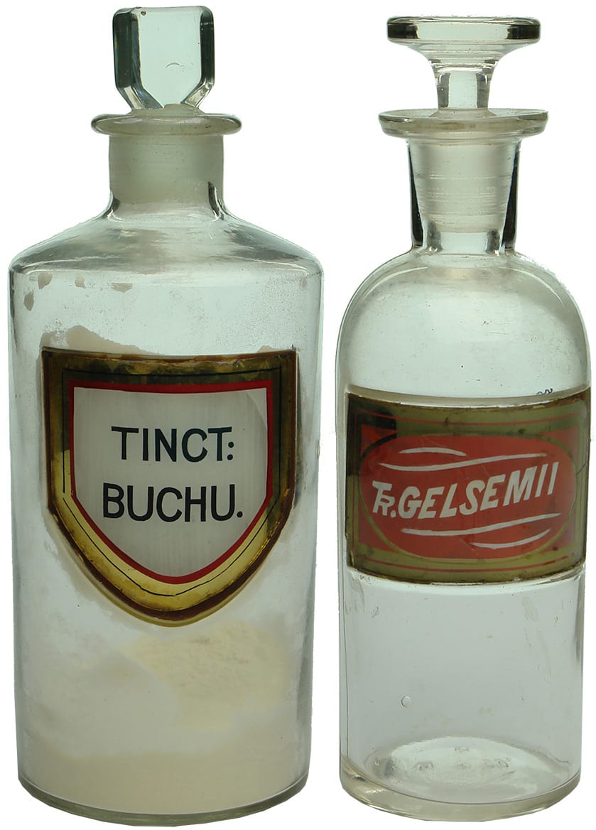 Underglass Antique Pharmacy Bottles