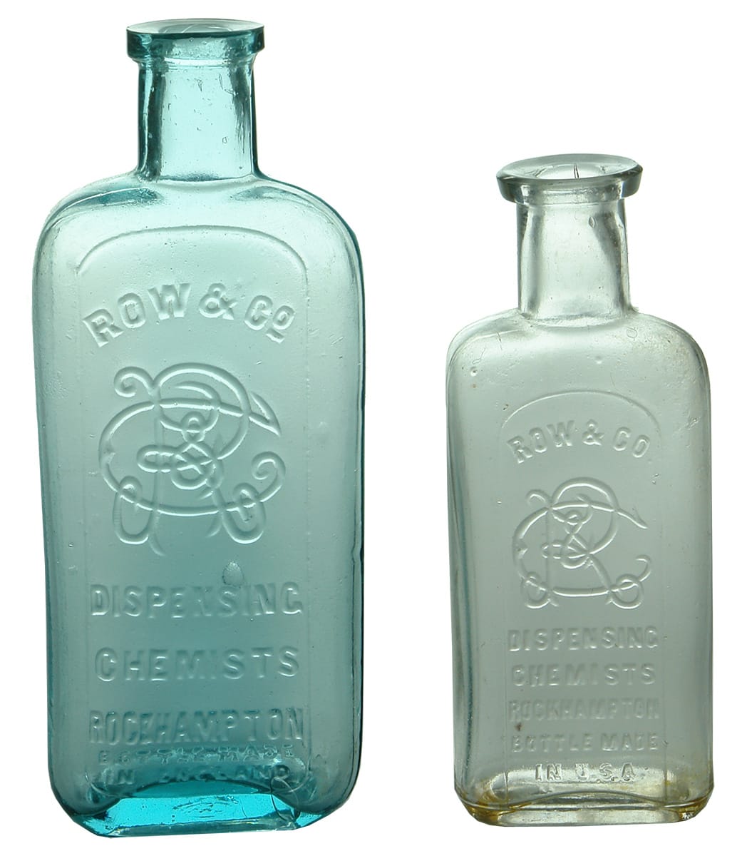 Row Rockhampton Antique Chemist Bottles