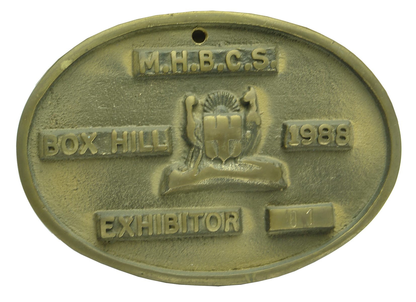 MHBCS Box Hill 1988 Exhibitor Brass Plaque