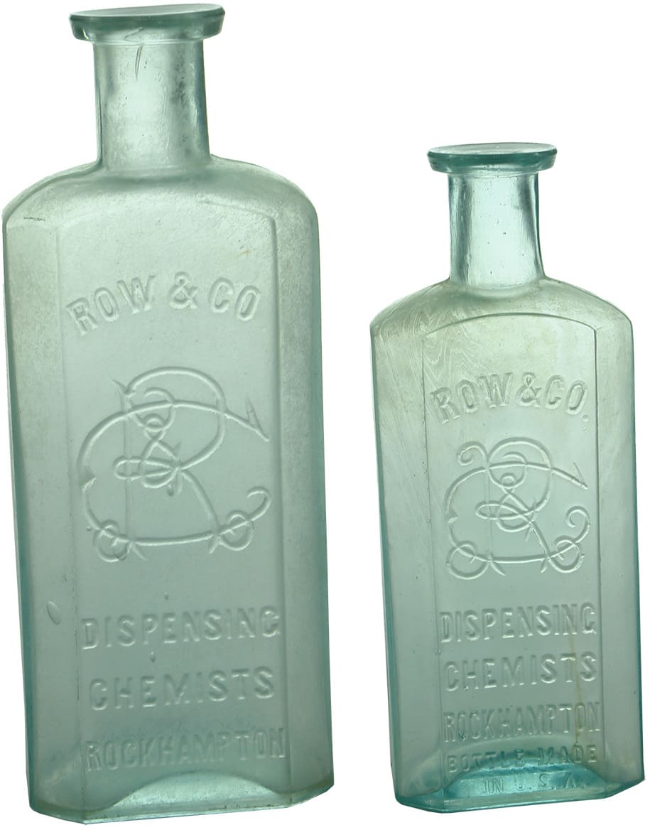 Row Rockhampton Antique Chemist Bottles