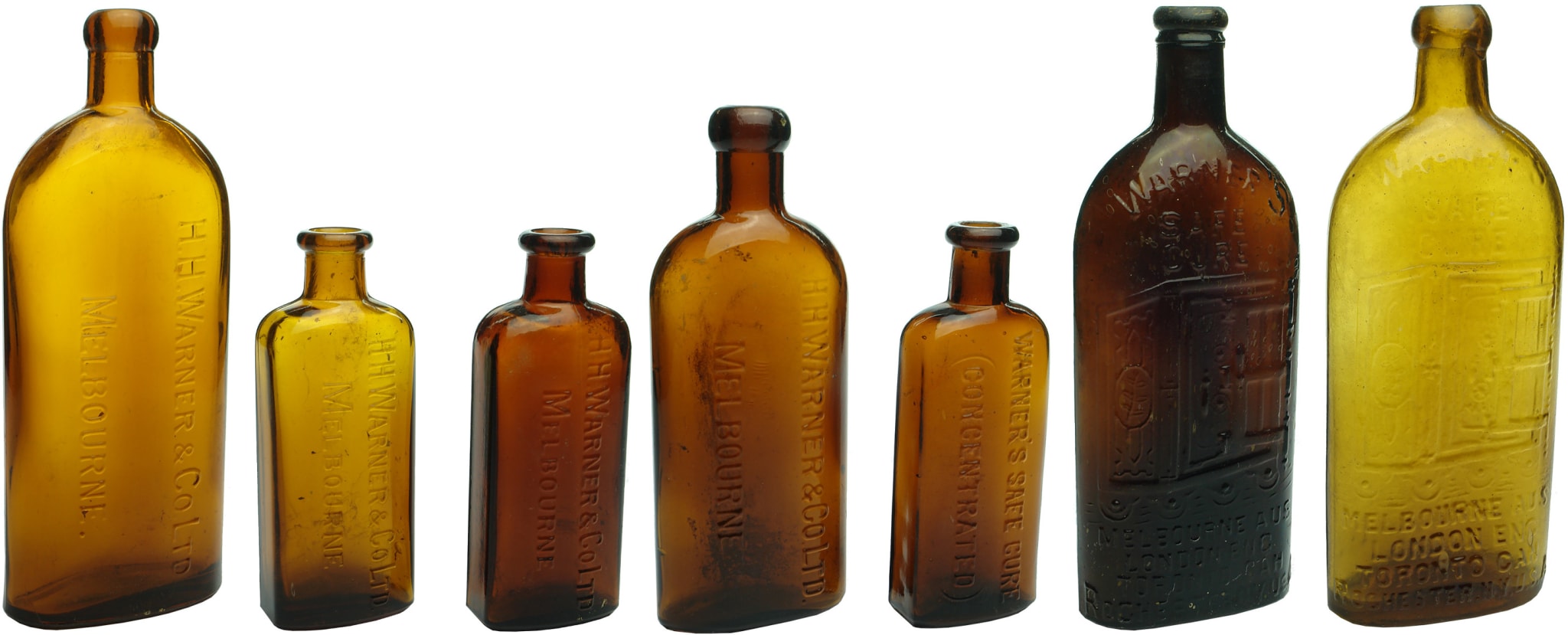 Collection Warner's Safe Cure Antique Bottles