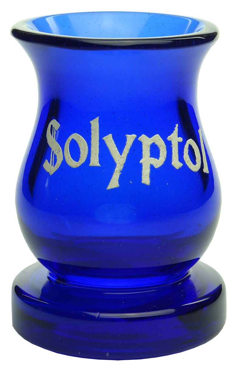 Solyptol Cobalt Blue Advertising Glass Jar