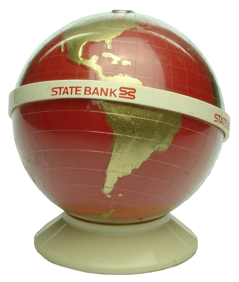 State Bank Victoria Plastic Globe Money Box