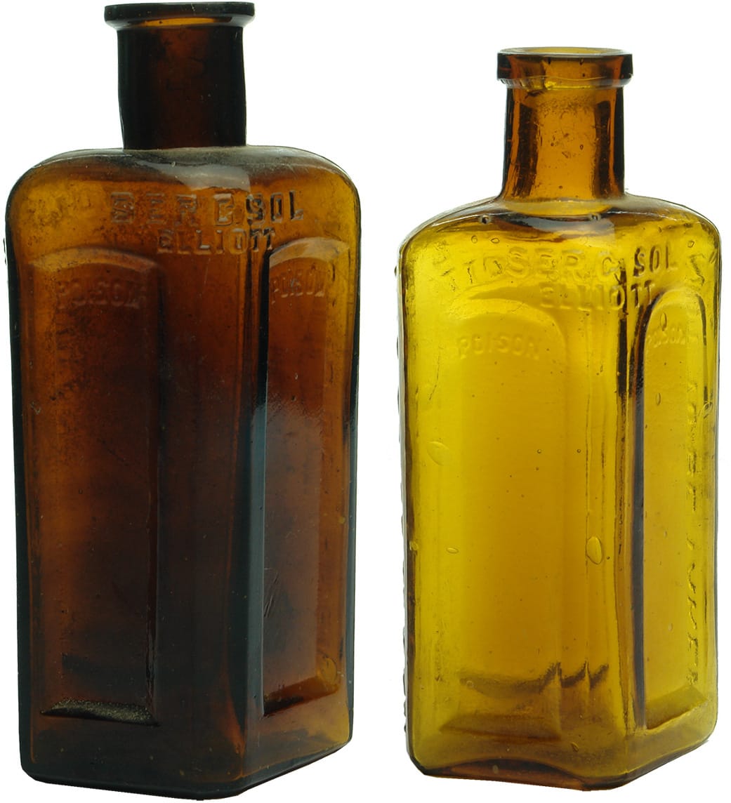 Sercsol Amber Glass Poison Bottles