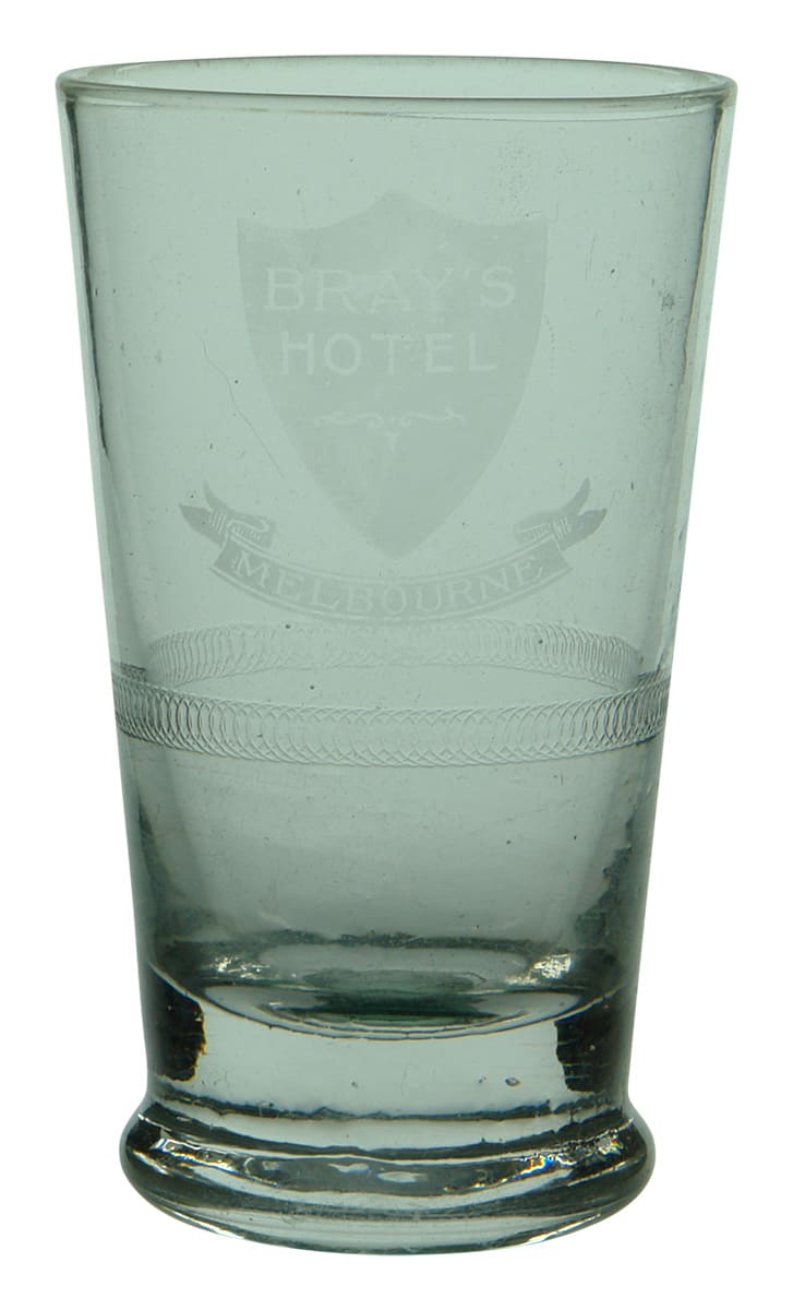 Bray's Hotel Melbourne Antique Beer Glass