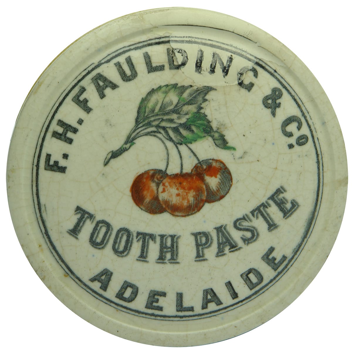 Faulding Tooth Paste Adelaide Cherries Pot Lid