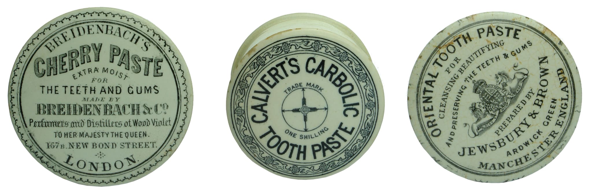 Collection Antique Tooth Paste Pot lids