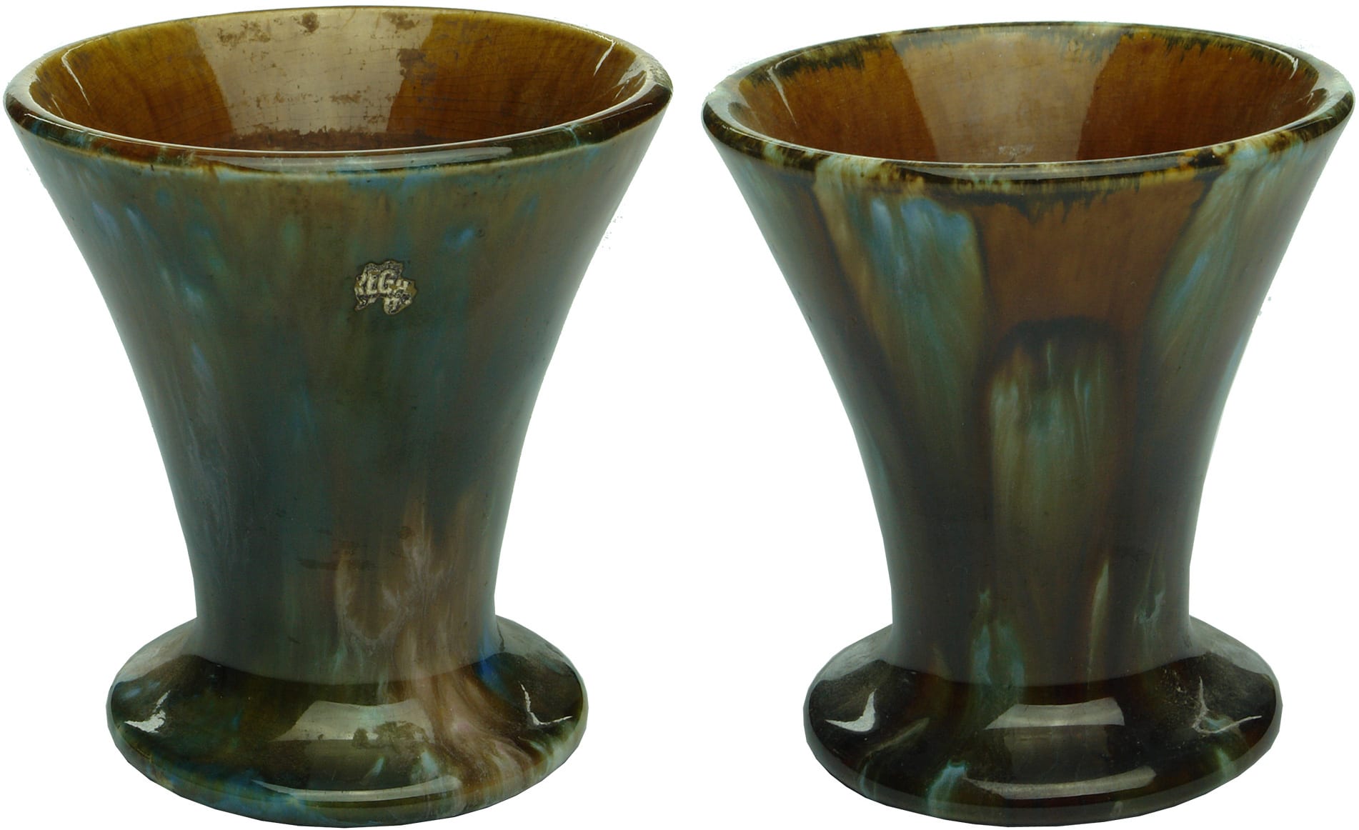 Regal Mashman Glazed Pottery Vases