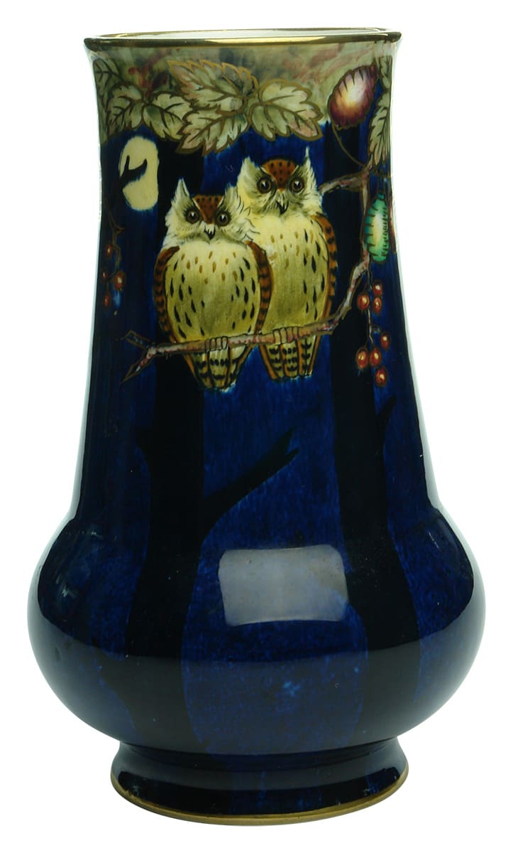 Ornate Vase Owls in Tree Pattern