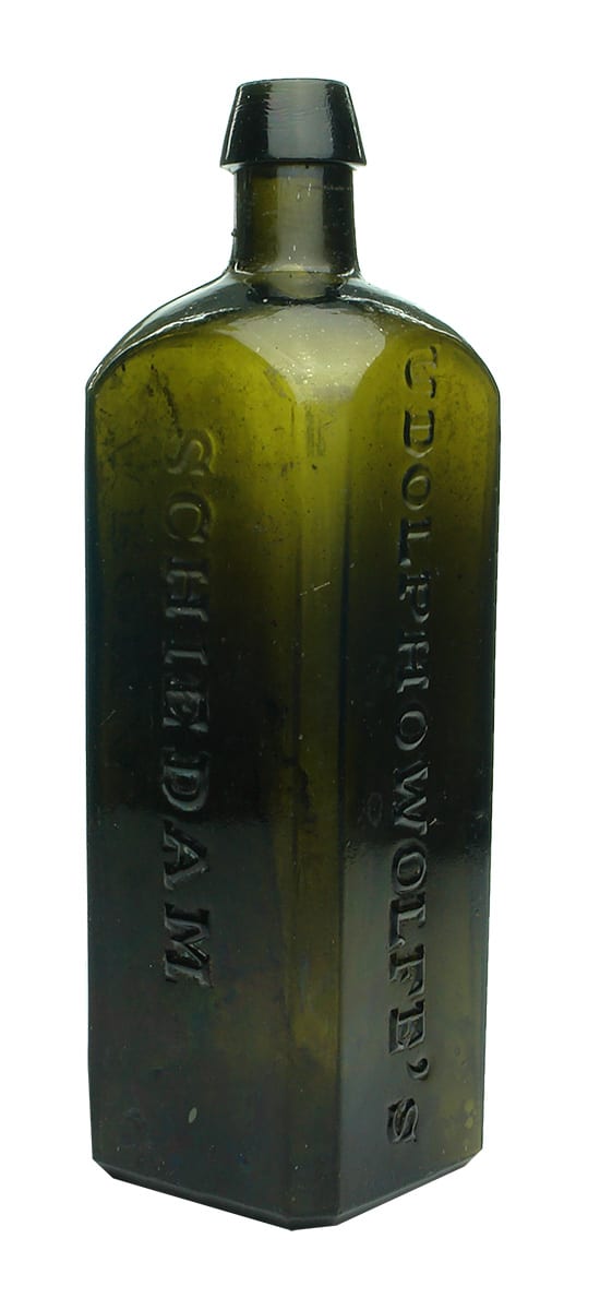 Udolpho Wolfe's Aromatic Schnapps Black Pontil Bottle