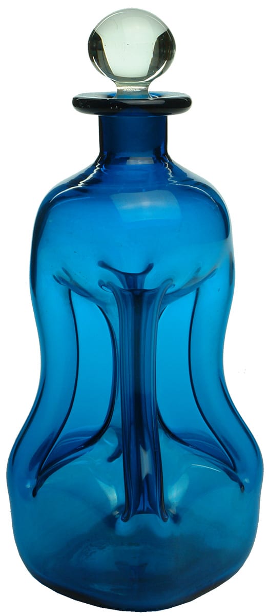 Pinch Waisted Blue Gin Bottle Decanter