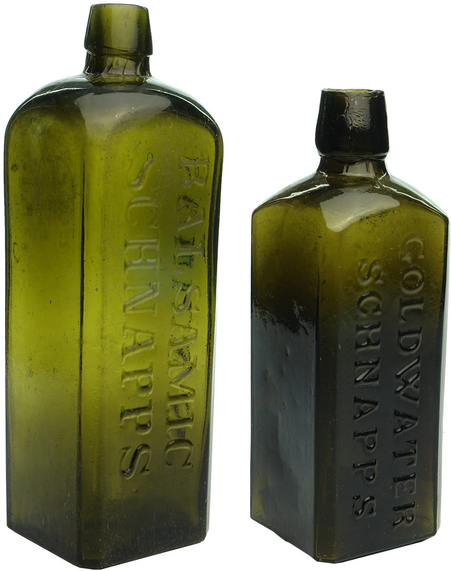 Balsamic Goldwater Schnapps Antique Bottles