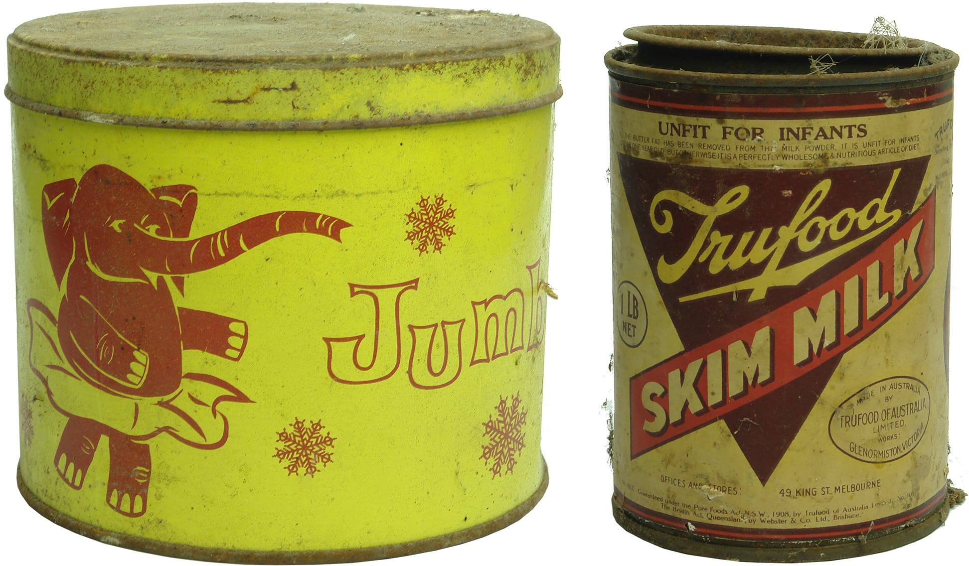 Vintage Ice Cream Dairy Food Tins