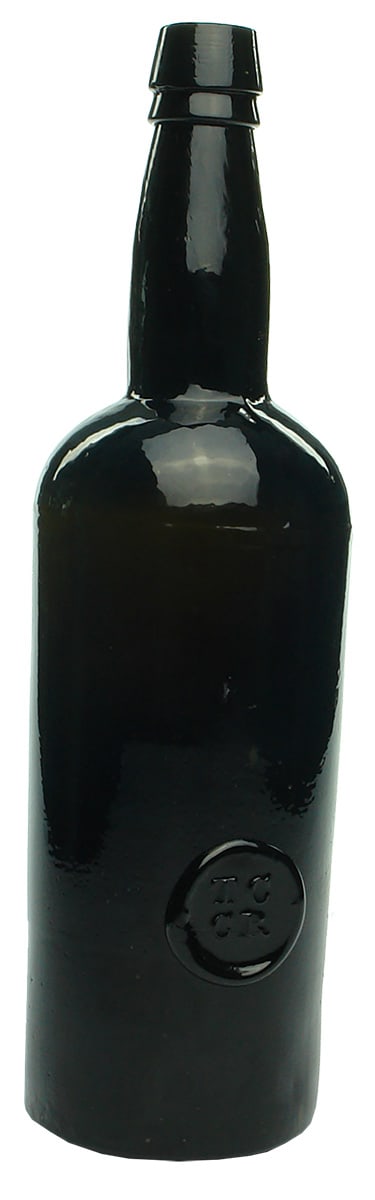 TCCR Black Glass Sealed Wine Bottle