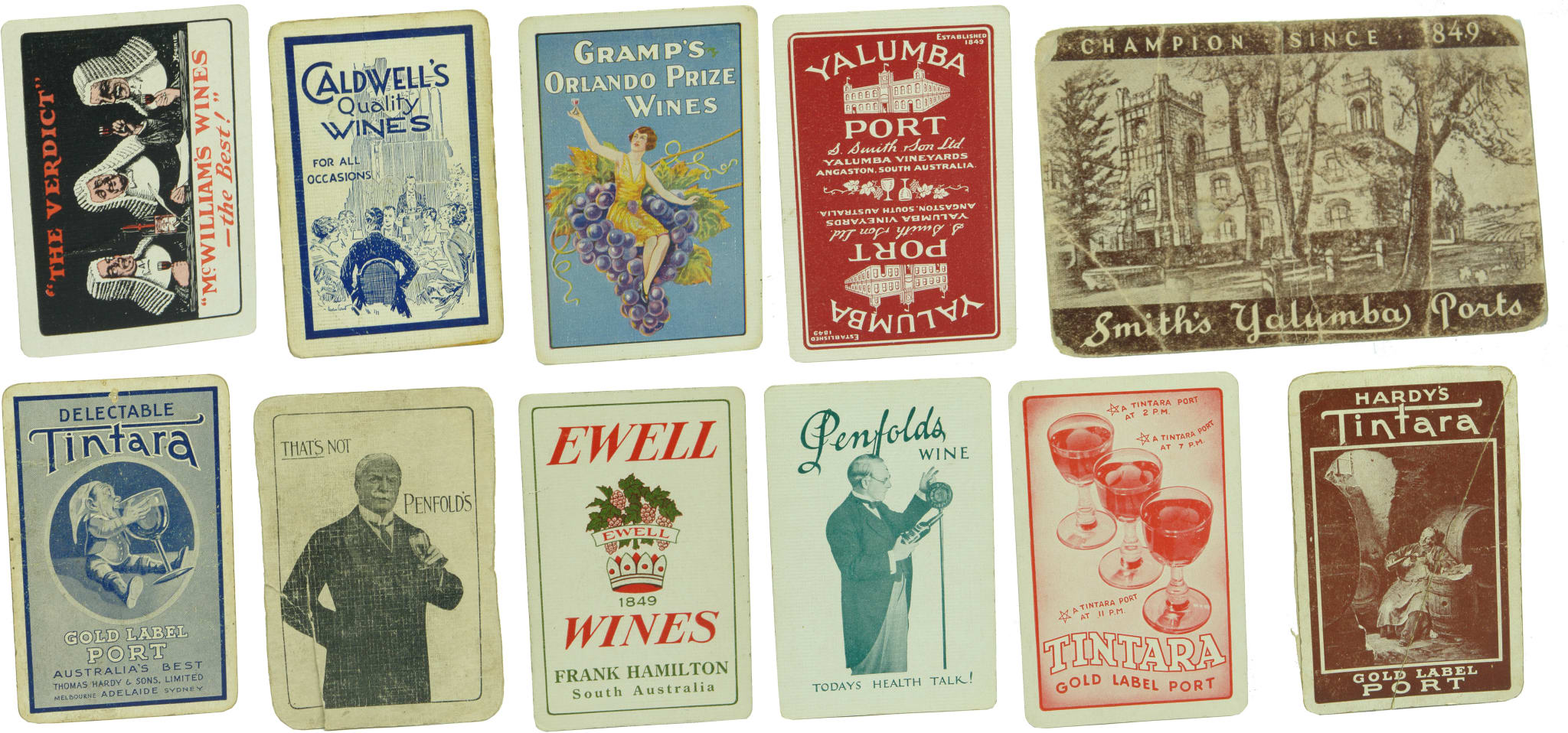 Vintage Australian Wine Advertising Playing Cards