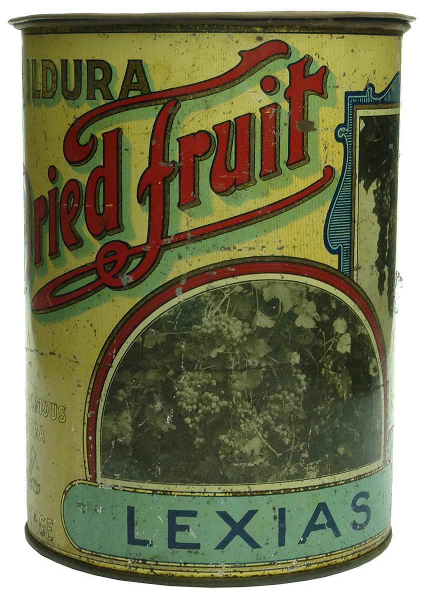 Mildura Dried Fruit Lexias Antique Tin