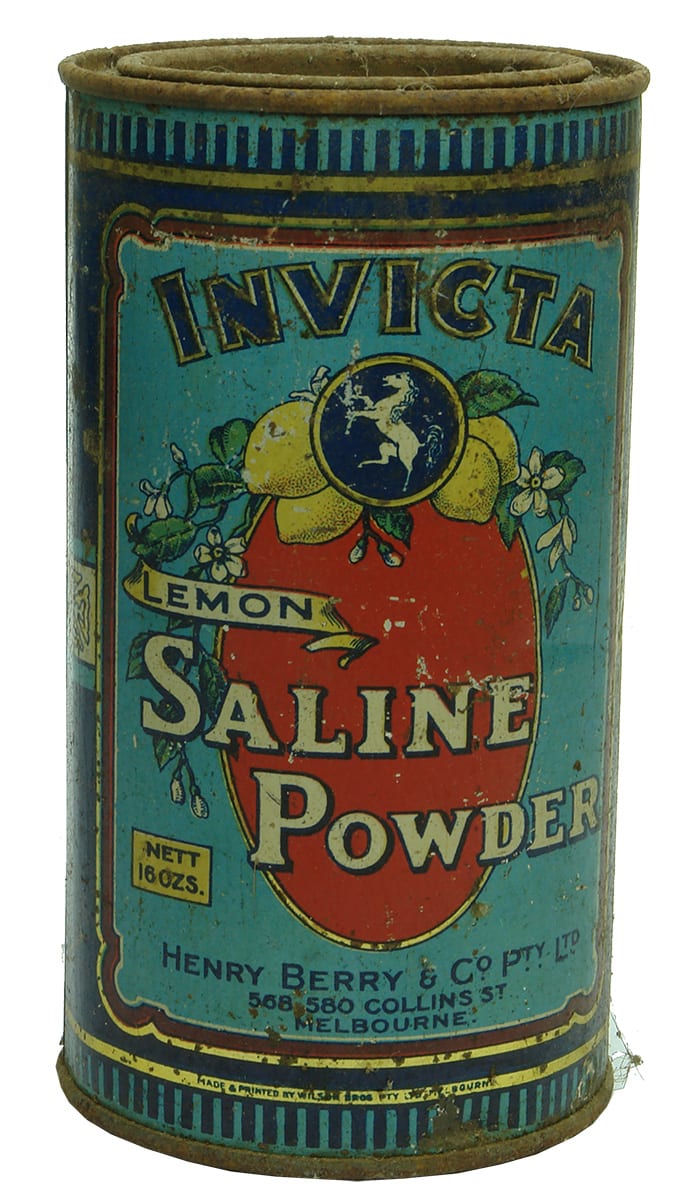 Henry Berry Melbourne Invicta Saline Powder Tin