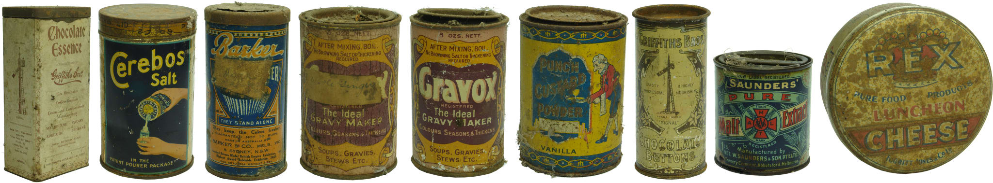 Antique Vintage Australian Food Tins