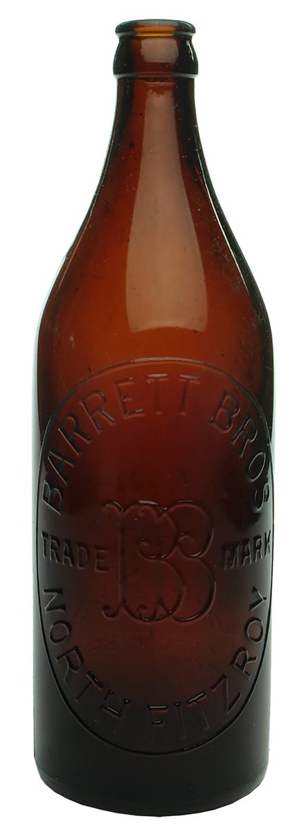 Barrett Bros North Fitzroy Amber Glass Bottle