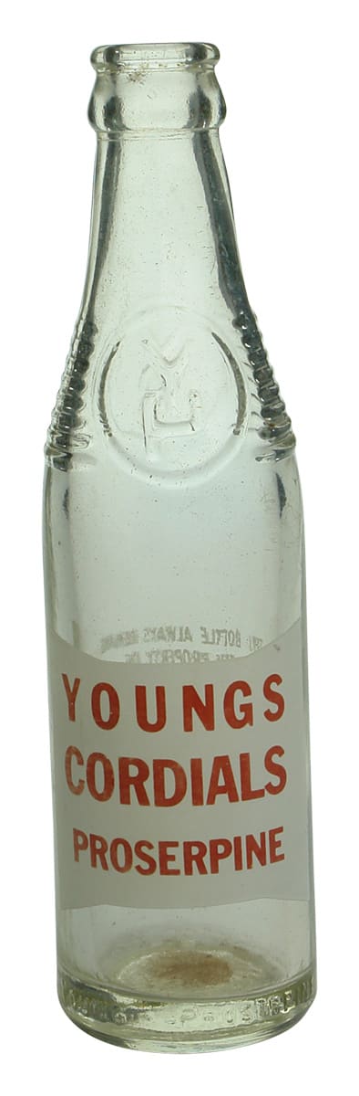 Youngs Cordials Proserpine Ceramic Pyro Label Bottle