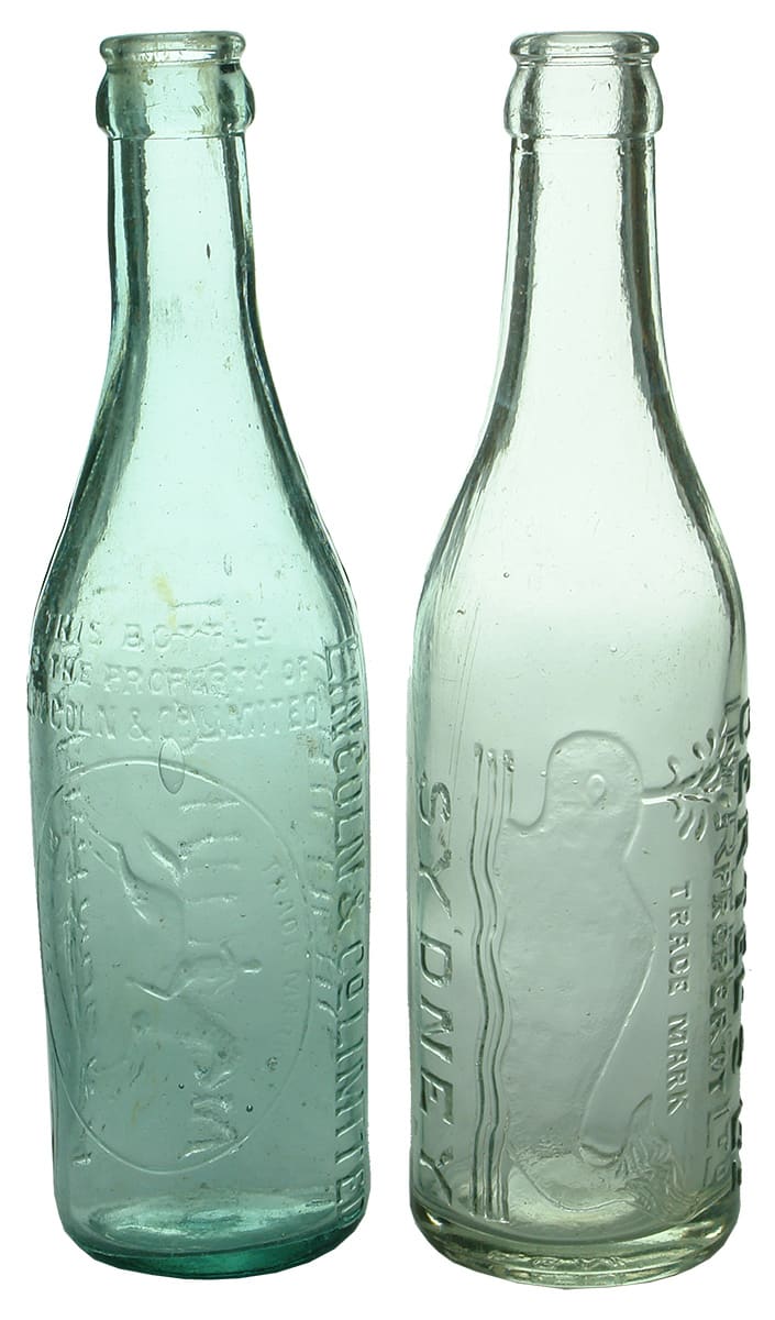 Lincoln Oertel Crown Seal Soft Drink Bottles