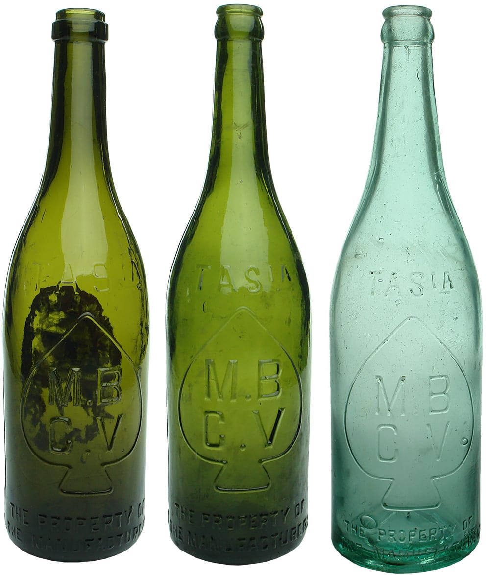 Antique MBCV Tasia Beer Bottles