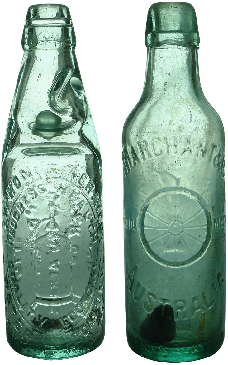 Antique Soft Drink Patent Aerated Water Bottles