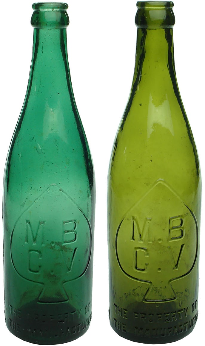 Antique Half Size MBCV Beer Bottles