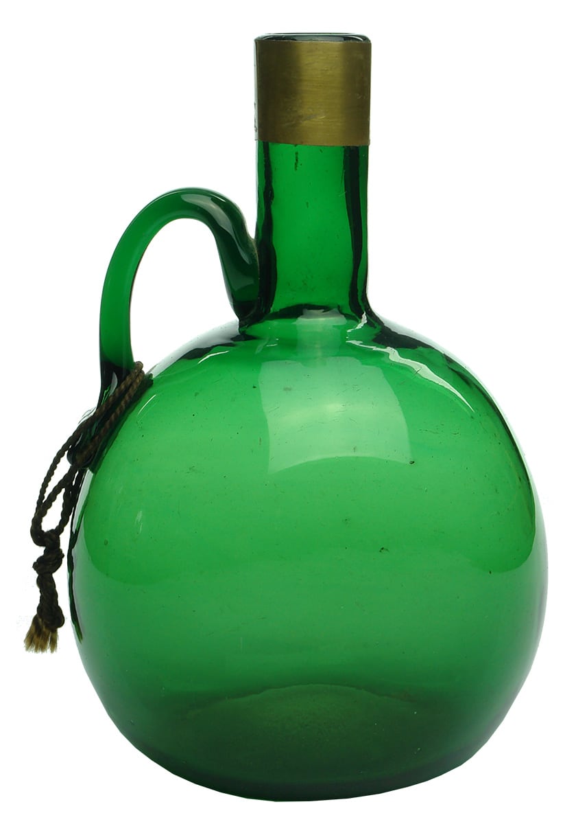 Free Blown Green Glass Decanter