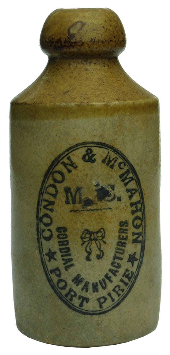 Condon McMahon Port Pirie Stoneware Ginger Beer Bottle