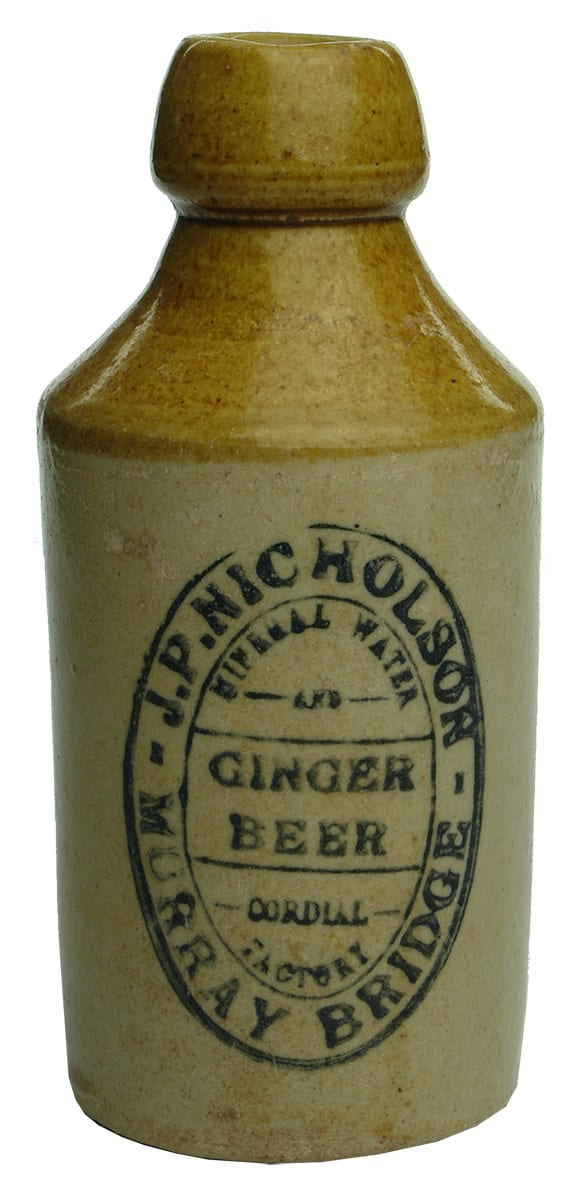 Nicholson Murray Bridge Stone Ginger Beer Bottle