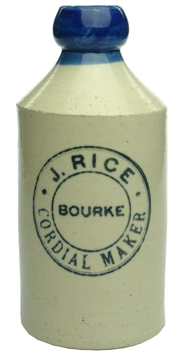 Rice Bourke Cordial Maker Ginger Beer Bottle