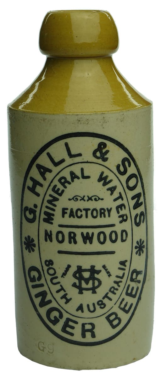 Hall Mineral Water Factory Norwood Ginger Beer Bottle