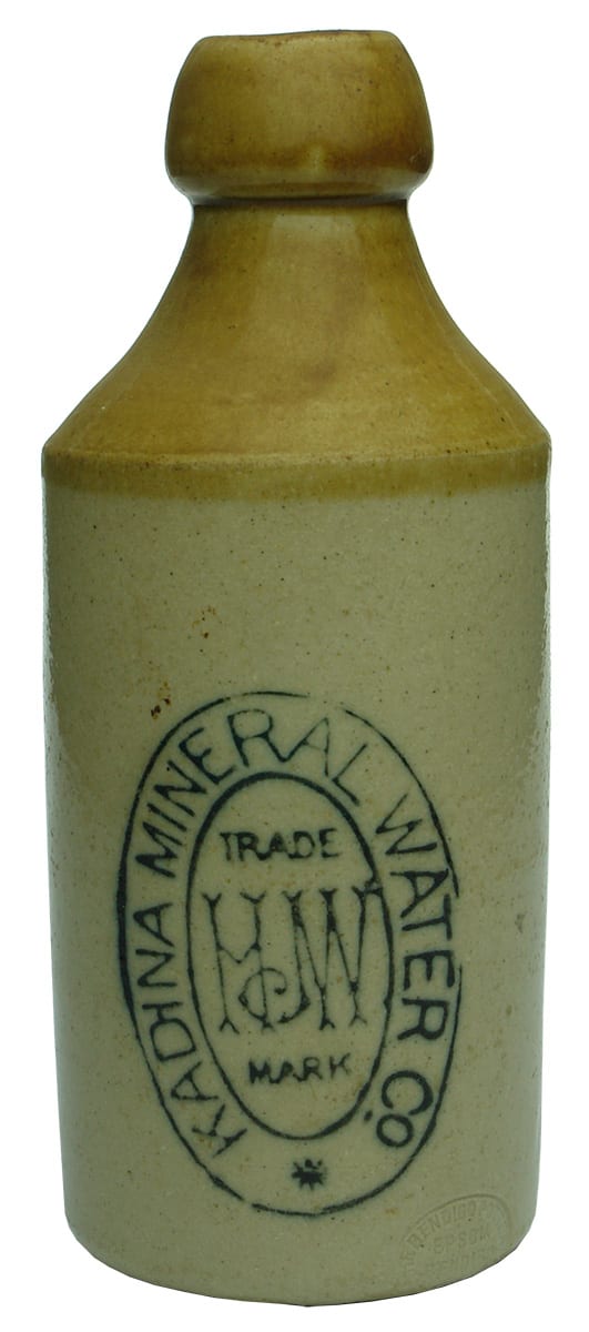 Kadina Mineral Water Stoneware Ginger Beer Bottle