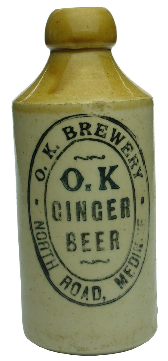 OK Brewery Medindie Stoneware Ginger Beer Bottle