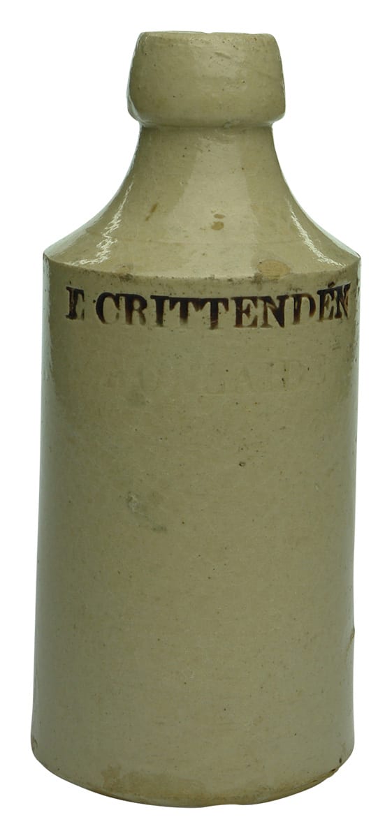 Crittenden Adelaide Impressed Stone Ginger Beer Bottle