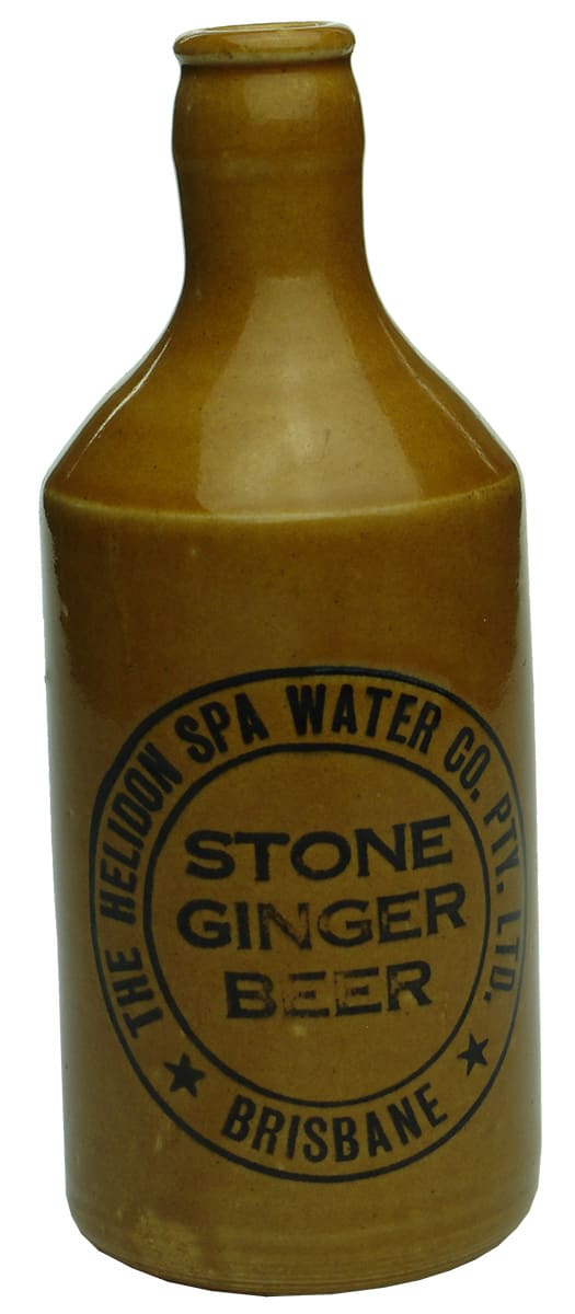 Helidon Spa Water Brisbane Stoneware Ginger Beer Bottle