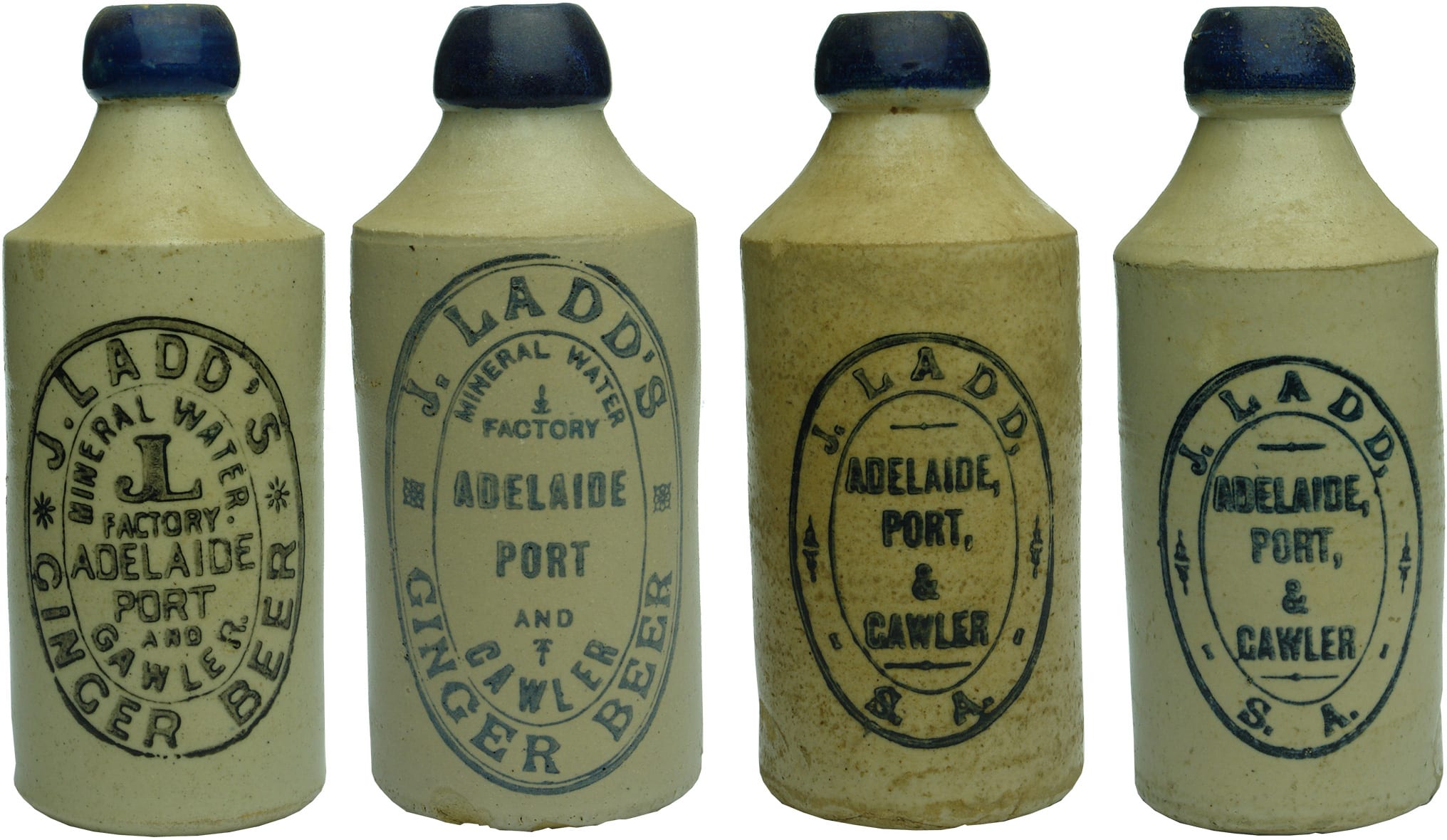 Ladd Adelaide Port Gawler Ginger Beer Bottles