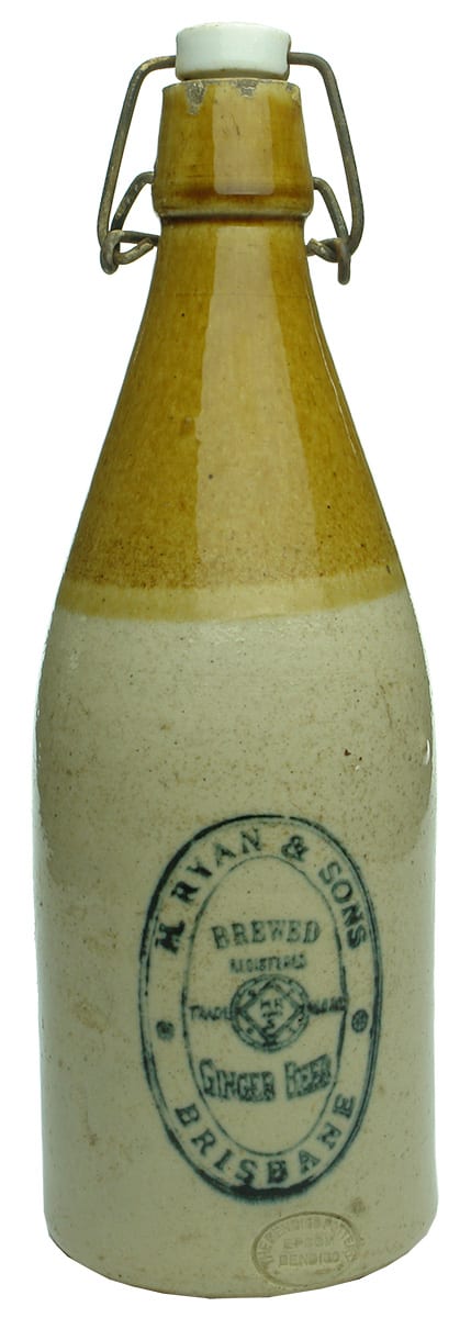 Ryan Brisbane Large Stoneware Ginger Beer Bottle